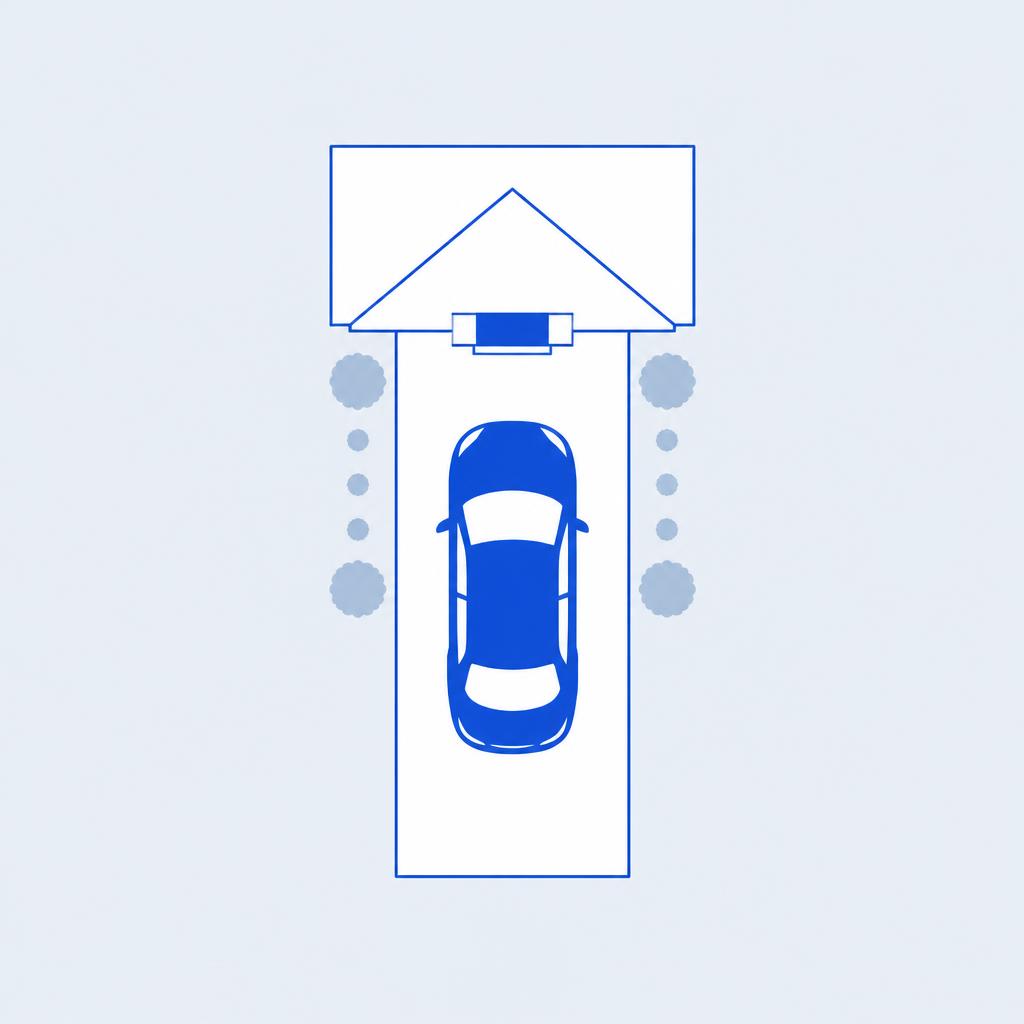 Illustrated small driveway size example